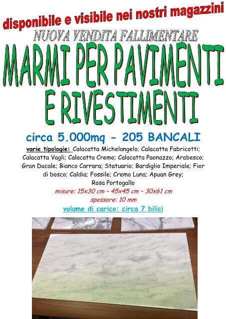 4984467 Vendita fallimentare stock marmo